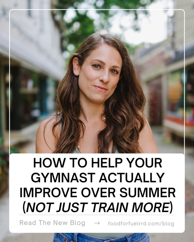 Woman promoting gymnastics improvement blog